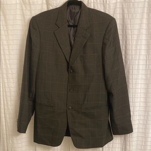 Bespoke Classic Men's Blazer in Brown Checkered Pattern large preppy office